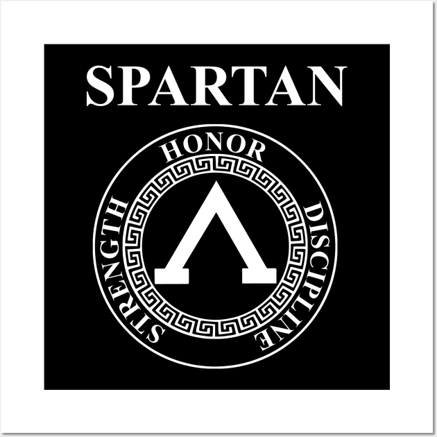 Spartan Shield Virtues of Sparta Lambda Wall Art by AgemaApparel